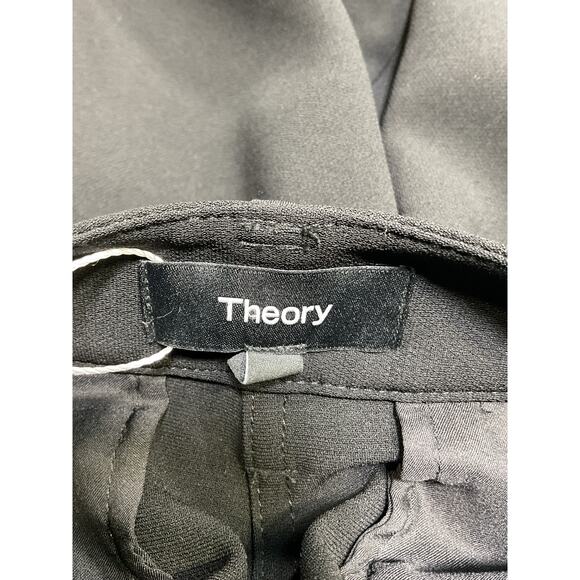 Theory Wide-Leg Black Triacetate Cargo Pant Size 4 - Picture 4 of 5